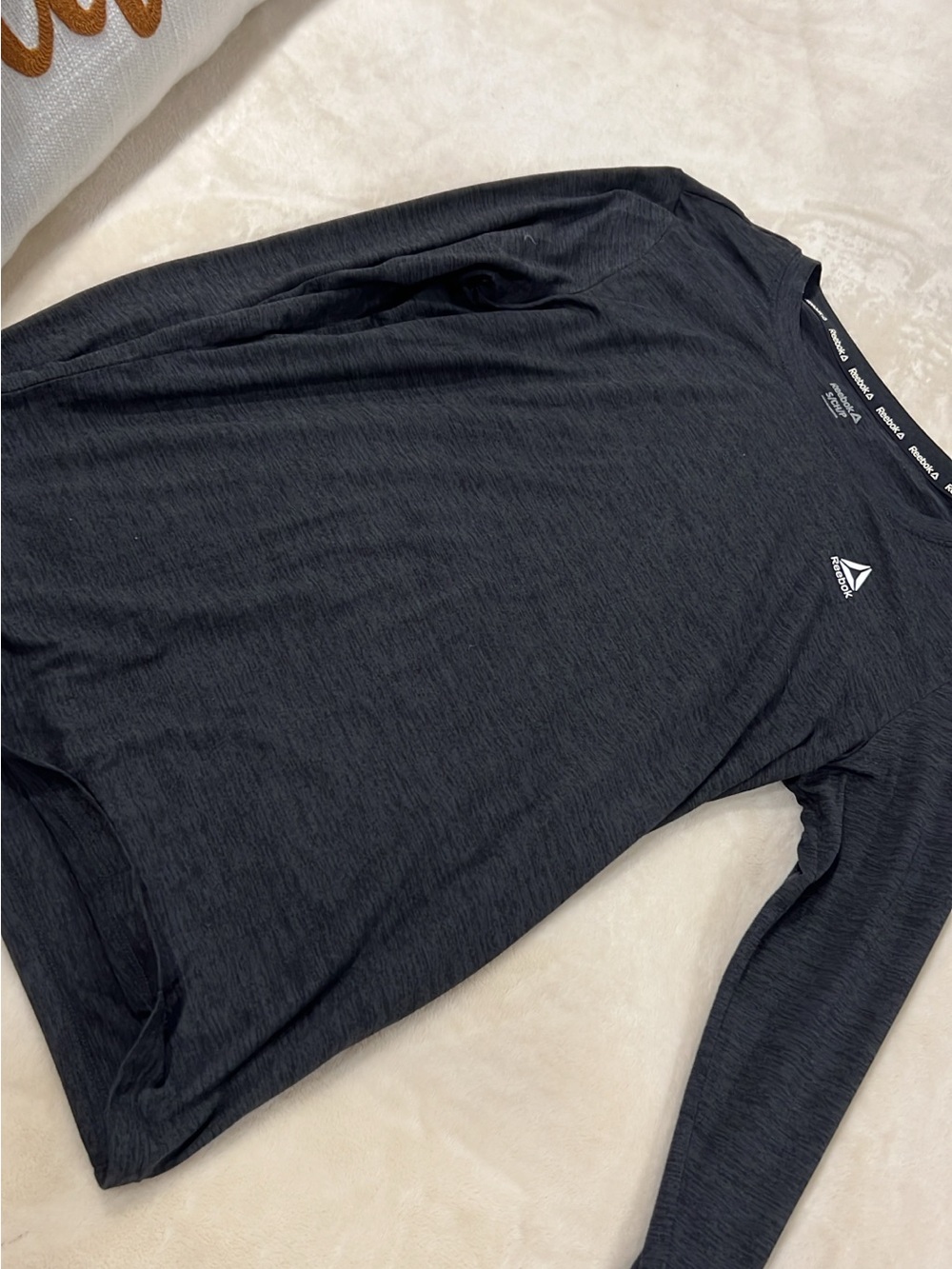 Reebok Men’s Long Sleeve Active Tee - Charcoal Black
